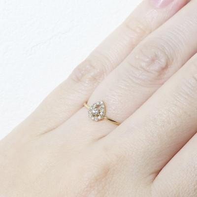 ふるさと納税 甲斐市 K18　0.12ct　しずく取り巻きダイヤモンドリング【BQ-77】#5_3