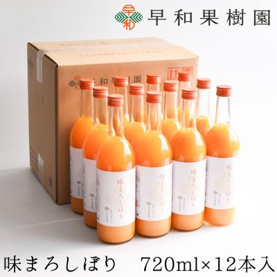 ふるさと納税 有田市 [早和果樹園]味まろしぼり(大瓶)12本入|有田みかん100%ストレートジュース
