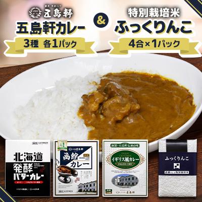 ふるさと納税 北斗市 五島軒カレー3個・米4合セット