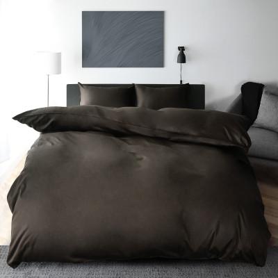 ふるさと納税 浜松市 超長綿100% シルクのような80サテン 布団カバーセット ダブルサイズ オリーブ ノーブル