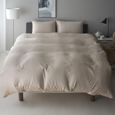 ふるさと納税 浜松市 布団カバーセット ダブルサイズ 日本製 和晒し ダブルガーゼ 綿100% カフェオレベージュ