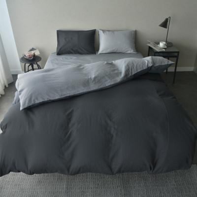 ふるさと納税 浜松市 布団カバーセット キング 日本製 和晒し ダブルガーゼ 綿100% チャコールグレー×ソフトグレー