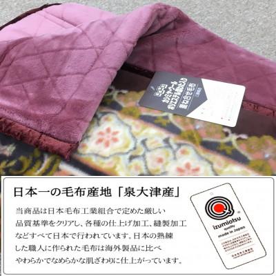 ふるさと納税 泉大津市 カシミヤ・ウール混わた入り 新合繊アクリル マイヤー毛布 ダブル 1枚 ワイン N-CAK-1531の画像