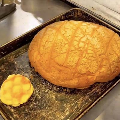 ふるさと納税 高石市 20倍の衝撃!顔より大きい 超巨大メロンパン1個