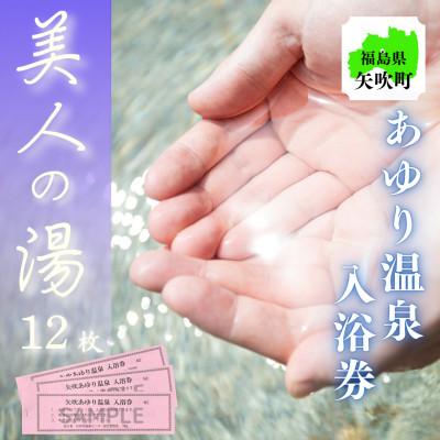 ふるさと納税 矢吹町 福島県矢吹町 美人の湯 畳風呂とアルカリ単純温泉が楽しめる「あゆり温泉」入浴券12枚綴り