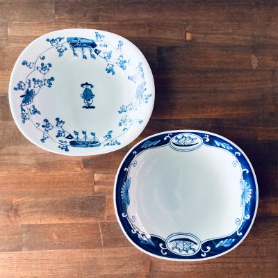 ふるさと納税 有田町 しん窯青花 ユニークな形のカレー皿(2枚セット