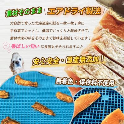 ふるさと納税 苫小牧市 Cao Cao 北海道産 鮭ジャーキー 300g(30g×10) 犬猫用おやつの画像