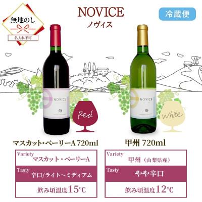 ふるさと納税 笛吹市 【無地熨斗】ワイン NOVICE 赤&白 飲み比べ 各1本