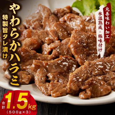 ふるさと納税 泉佐野市 やわらかハラミ 1.5kg 特製旨タレ漬け 焼肉用[氷温熟成×特製旨ダレ]mrz0001