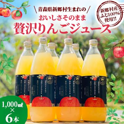 ふるさと納税 新郷村 青森県新郷村生まれの おいしさそのまま 贅沢りんごジュース 1000ml×6本