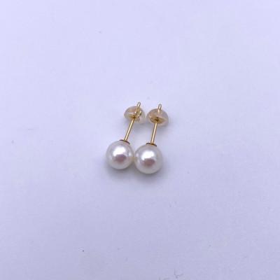 ふるさと納税 長崎市 あこや真珠　ピアス(5.0-5.5mm)(K18)_2