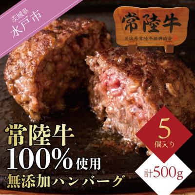 ふるさと納税 水戸市 [お歳暮熨斗付き]焼くだけでレストランの味 常陸牛100%無添加・手捏ねハンバーグ100g×5個入り
