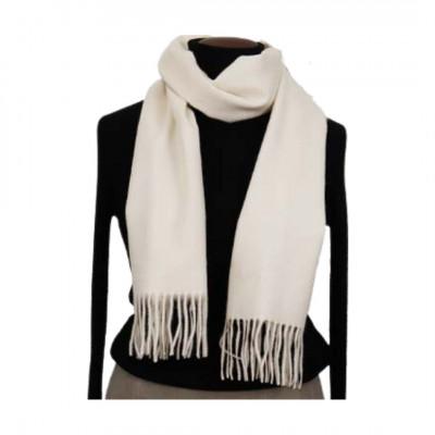 ふるさと納税 田原本町 無染色 カシミヤ マフラー 無地 66401 男女兼用 オフホワイト