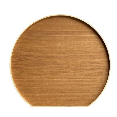 ふるさと納税 海南市 [滑り止め加工]木製 半月盆 白木 1枚単品