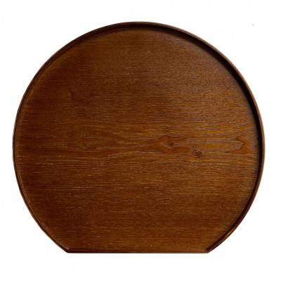 ふるさと納税 海南市 [滑り止め加工]木製 半月盆 ケヤキ調 1枚単品