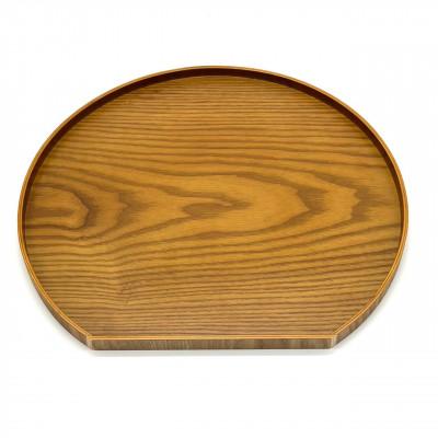 ふるさと納税 海南市 半月盆 木製 ライトブラウン 尺二 36cm トレー 和食