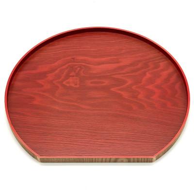 ふるさと納税 海南市 半月盆 木製 チェリーピンク 尺二 36cm トレー 和食