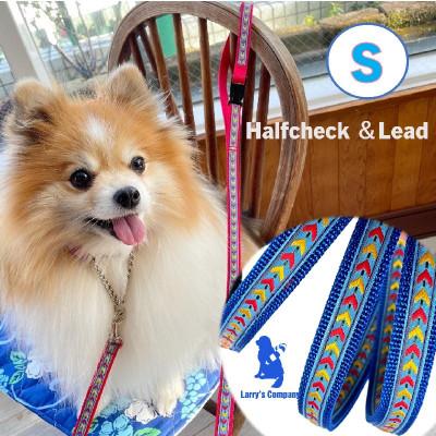 ふるさと納税 浜松市 小型犬用 Sサイズ ハーフチョークカラーとリードのセット [ブルーシダー]首輪とリードのセット