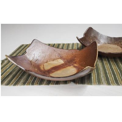 ふるさと納税 浅口市 備前焼亜登武窯耐熱食器長方皿L 2枚セット