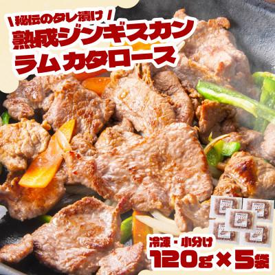 ふるさと納税 遠野市 秘伝のタレ漬け 熟成 ジンギスカン ラムカタロース 120g×5袋 冷凍 あんべ 安部商店