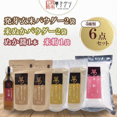 ふるさと納税 山鹿市 6点セット発芽玄米パウダー・米ぬかパウダー(各2袋)米粉・ぬか醤(各1袋)[株式会社夢アグリ]山鹿市
