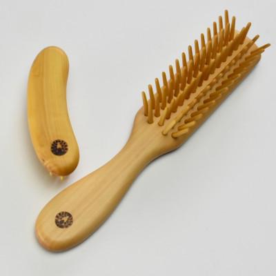 ふるさと納税 別府市 薩摩つげ 勾玉ブラシ&amp;ブローブラシセット