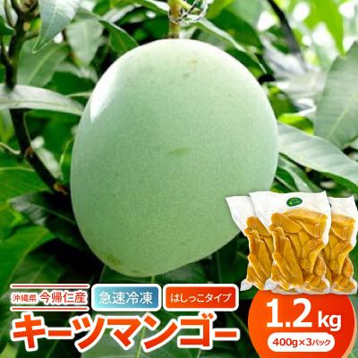 ふるさと納税 マンゴー 今帰仁村 [急速冷凍・はしっこタイプ]今帰仁産のキーツマンゴー1.2kg(400g×3P)