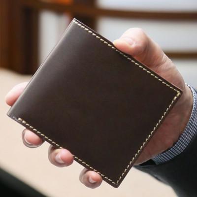 ふるさと納税 福岡市 2つ折り財布[チョコ][福岡市内製造] YK009VC02