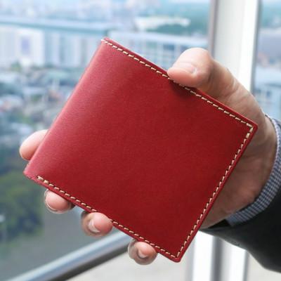 ふるさと納税 福岡市 2つ折り財布《レッド》【福岡市内製造】 YK009VC03