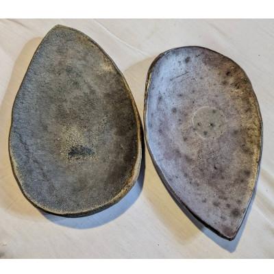 ふるさと納税 松田町 【龍の背窯】山本安朗作 南蛮焼〆木の葉皿(22cm×13cm)2枚セットの画像