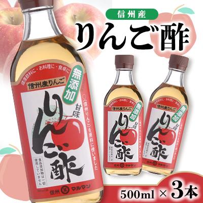 ふるさと納税 飯田市 信州産りんご酢 500ml 3本