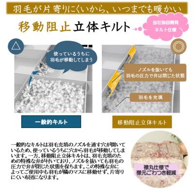 ふるさと納税 都城市 片寄らない羽毛掛布団ホワイトグースダウン95% セミダブル1.4kg柄ピンク ry0213sdGPの画像