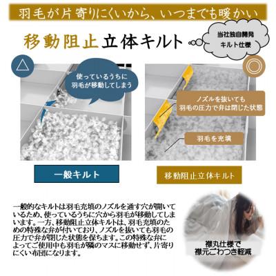 ふるさと納税 都城市 片寄らない羽毛掛布団 ホワイトグースダウン95% セミダブル1.4kg グレー ry0213sdGYの画像