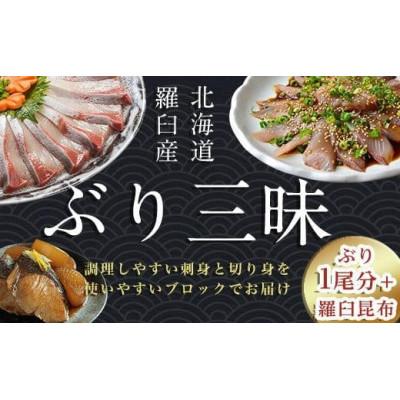 ふるさと納税 羅臼町 ぶり三昧(3)[1尾分]小分け真空パック/羅臼昆布[北海道羅臼町]