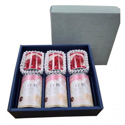 ふるさと納税 由利本荘市 国産りんご・2つ割り白桃缶詰 各3缶セット