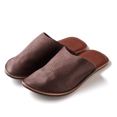 ふるさと納税 藤沢市 本革 ルームシューズ XLサイズ/choco レザースリッパ