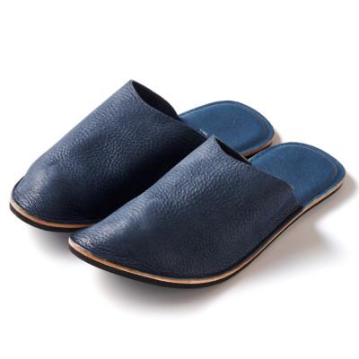 ふるさと納税 藤沢市 本革 ルームシューズ XLサイズ/indigo レザースリッパ