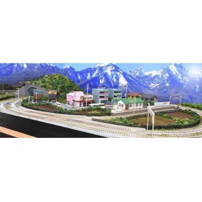 ふるさと納税 南箕輪村 Nゲージ 鉄道ジオラマレイアウト 複線 引込駅 90×60cm(片渡り線)の画像