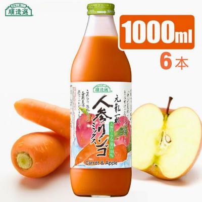 ふるさと納税 松川町 順造選 元気一杯 人参リンゴミックスジュース 人参汁+りんご果汁100% 1000ml×6本