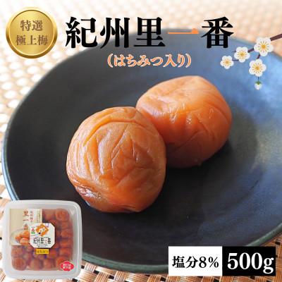 ふるさと納税 田辺市 特選極上梅 里一番 (はちみつ入り) 塩分8% 500g[ktk001]