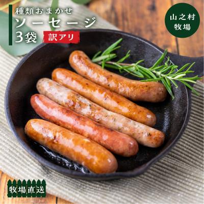 ふるさと納税 飛騨市 [訳あり]山之村牧場の種類おまかせソーセージ3種セット 肉製品 詰め合わせ
