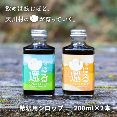 ふるさと納税 天川村 山に還る01、02 クラフトシロップセット(希釈用シロップ)200ml×2本 奈良県天川村
