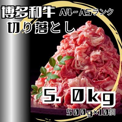 ふるさと納税 那珂川市 博多和牛A4ランク以上切り落とし 訳あり! 5.0kg(500g×10個)(那珂川市)