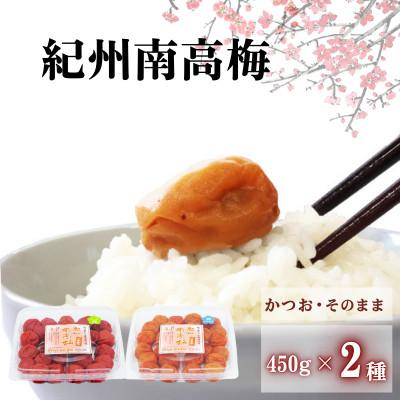 ふるさと納税 田辺市 ご家庭用紀州南高梅 2種セット450g [かつお&amp;梅そのまま][umy024-6-1]