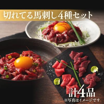ふるさと納税 八代市 「熊本特産」切れてる馬刺し4種セット(八代市)