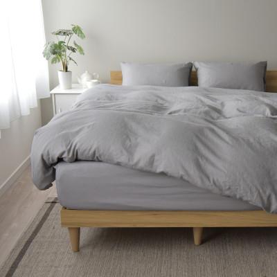 ふるさと納税 浜松市 日本製 掛け布団カバー シングル 綿 麻 リネン&amp;コットン リーナブレンド ミストグレー