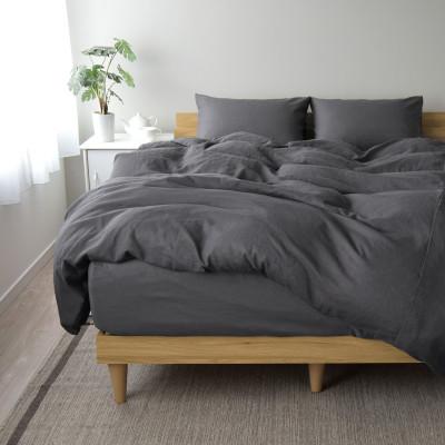ふるさと納税 浜松市 日本製 掛け布団カバー シングル 綿 麻 リネン&amp;コットン リーナブレンド トラムントグレー