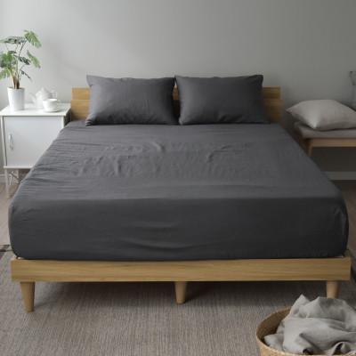 ふるさと納税 浜松市 日本製 ボックスシーツ シングル 綿 麻 リネン&amp;コットン リーナブレンド トラムントグレー