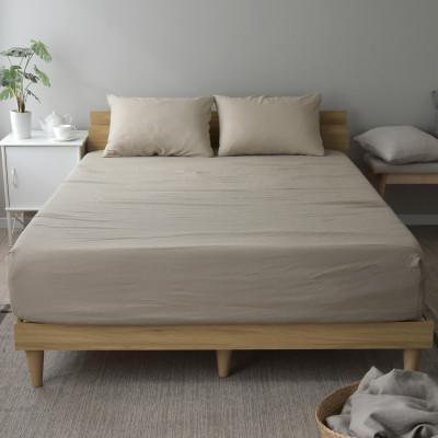 ふるさと納税 浜松市 日本製 ボックスシーツ ダブル マチ40cm 綿 麻 リーナブレンド キャラメルラテ