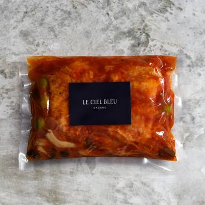 ふるさと納税 長野市 鶏もも肉とオリーブきのこトマト煮 280g×1パック